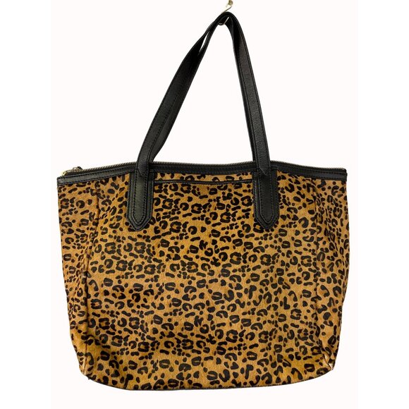 Fossil Women's Tan Leopard Design Shoulder or Tote Bag SKU 6320 - Picture 1 of 12